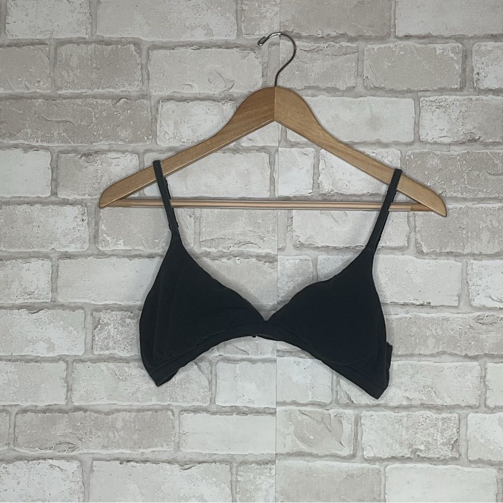 SKIMS Classic Triangle Black Bralette Size XL
